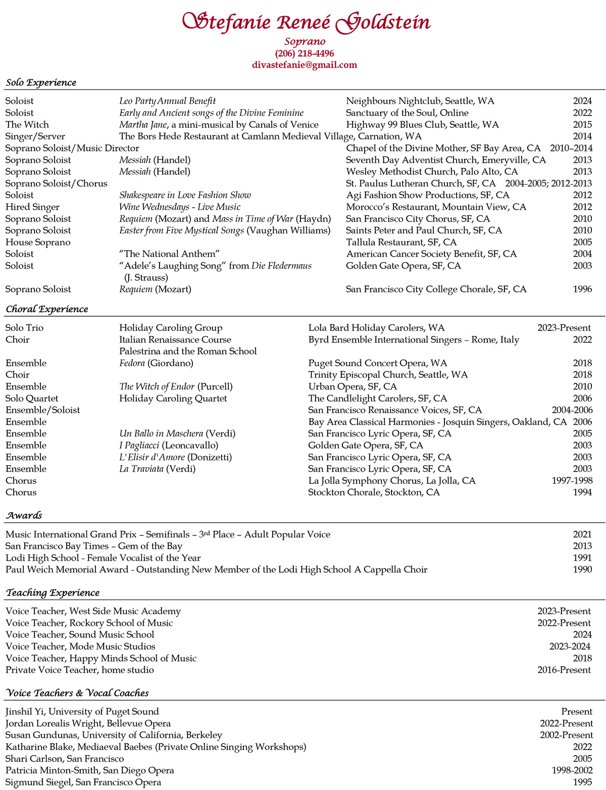 Stefanie Renee Goldstein - full resume